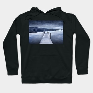 Ashness Jetty and Lake in Blue Hoodie